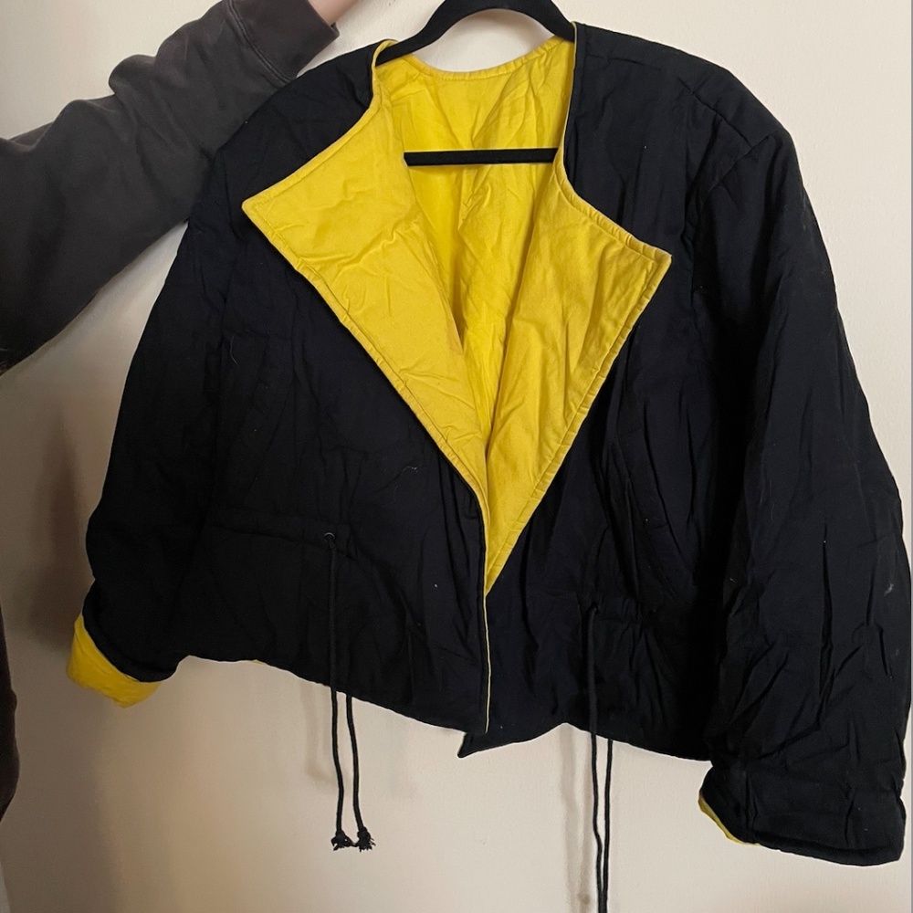 Reversible Yellow and Black "Bumblebee" Thick Puffy Jacket